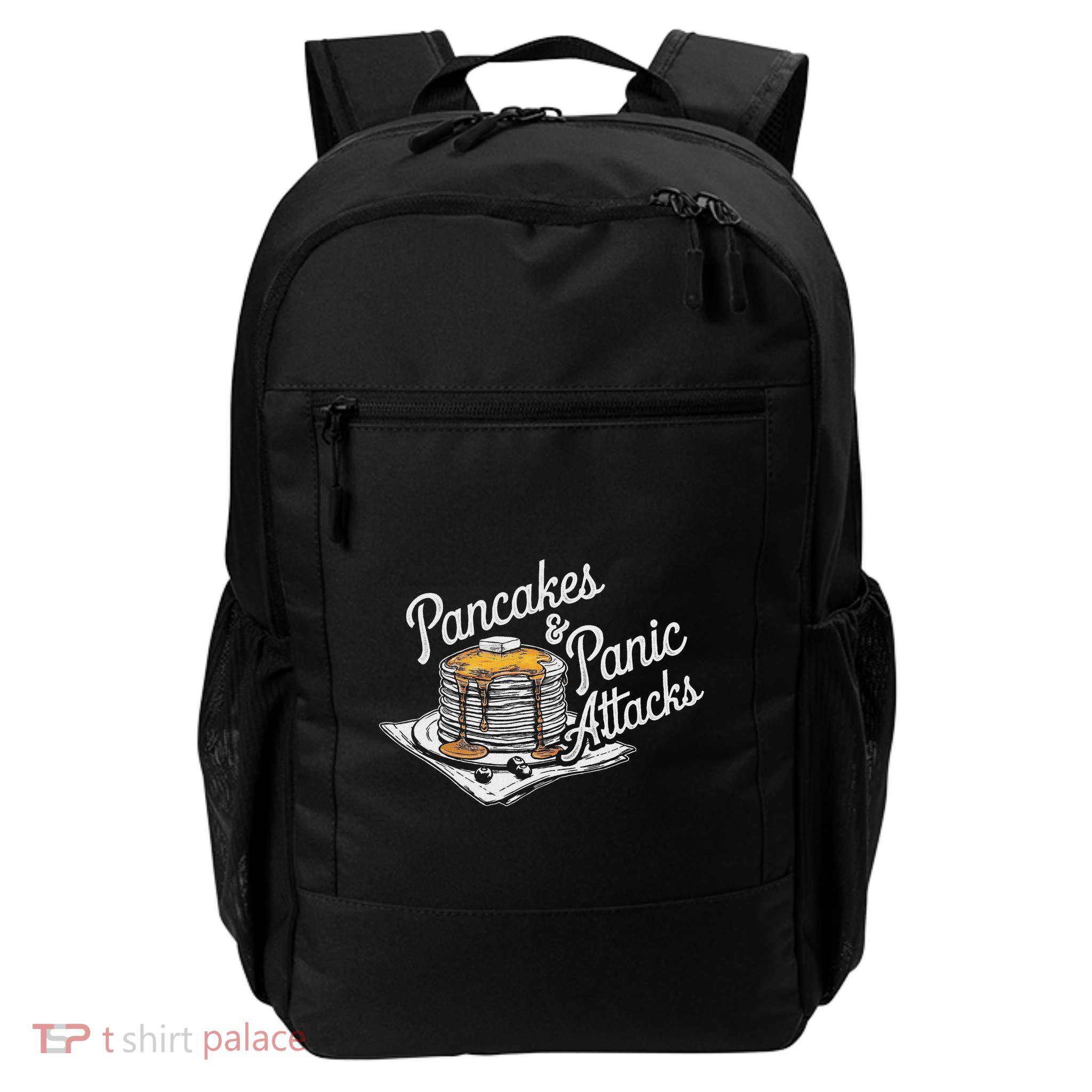 Pancakes & Panic Attacks Funny Daily Commute Backpack