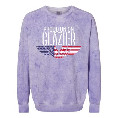 Patriotic Proud American Pro Trade Union Window Glazier Gift Colorblast Crewneck Sweatshirt