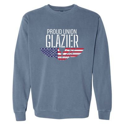 Patriotic Proud American Pro Trade Union Window Glazier Gift Garment-Dyed Sweatshirt