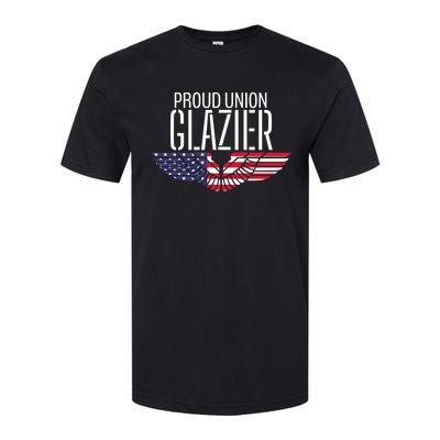 Patriotic Proud American Pro Trade Union Window Glazier Gift Softstyle CVC T-Shirt