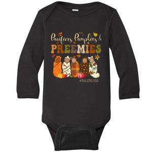 Pacifiers Pumpkins And Preemies Fall Autumn Nicu Nurse Baby Long Sleeve Bodysuit