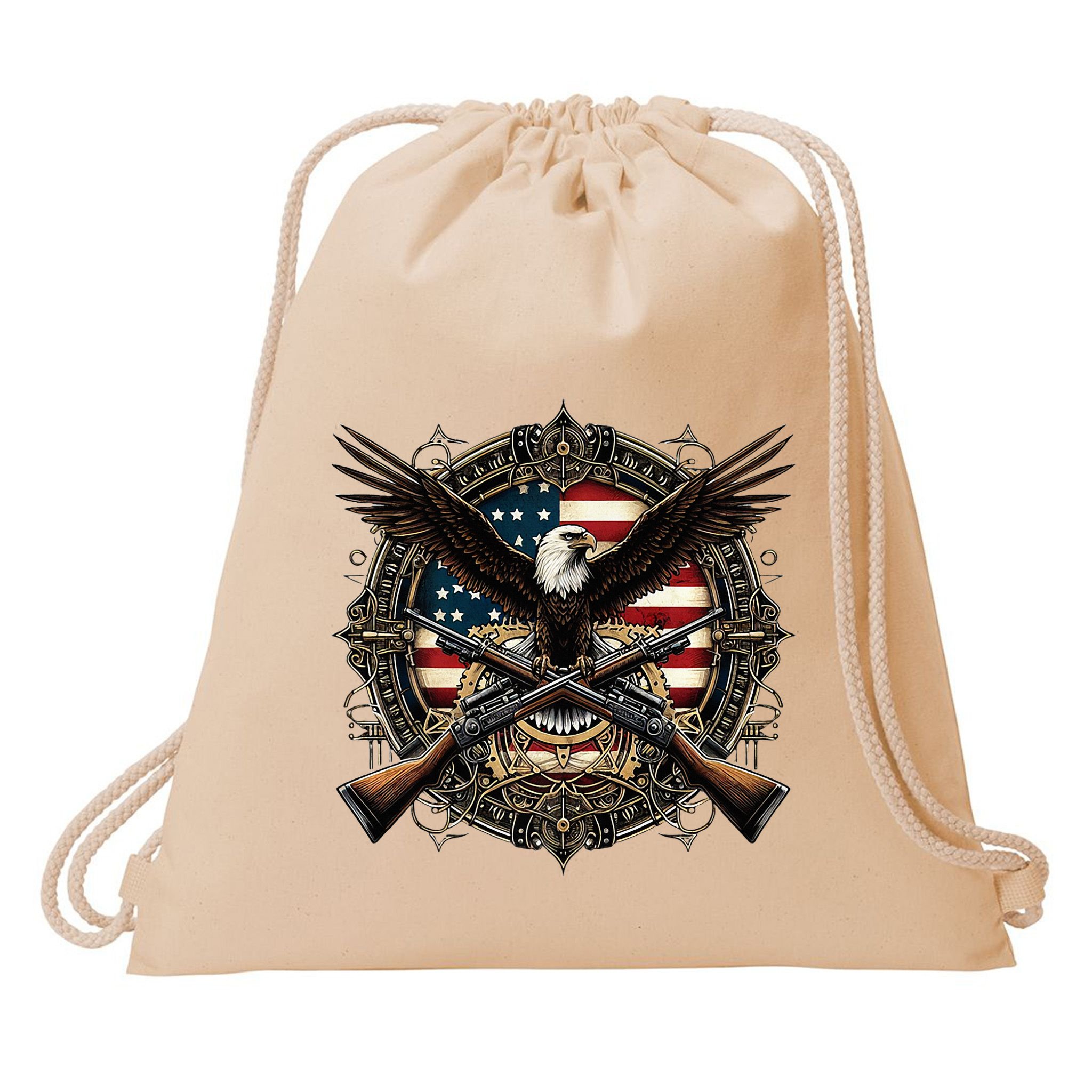Proud Patriot American Flag Bald Eagle Usa Pride Product Drawstring Bag