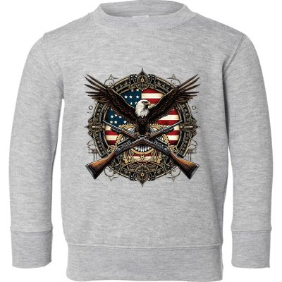 Proud Patriot American Flag Bald Eagle Usa Pride Product Toddler Sweatshirt