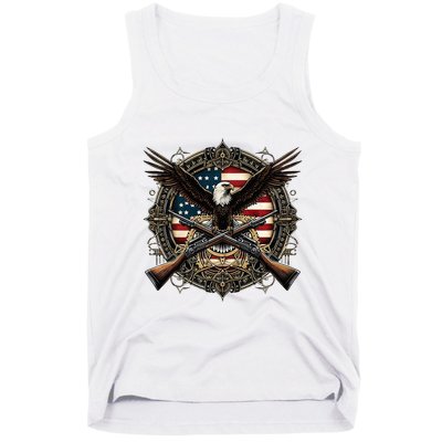 Proud Patriot American Flag Bald Eagle Usa Pride Product Tank Top