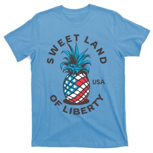 Patriotic Pineapple American Flag Sweet Land Of Liberty Usa Gift T-Shirt