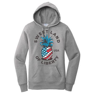 Patriotic Pineapple American Flag Sweet Land Of Liberty Usa Gift Women's Pullover Hoodie