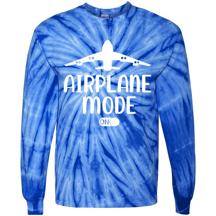 Passenger Plane Airport Pilot Plane Airplane Mode On Gift Tie-Dye Long Sleeve Shirt