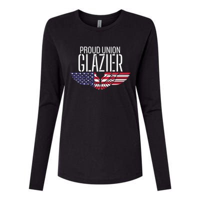 Patriotic Proud American Pro Trade Union Window Glazier Funny Gift Womens Cotton Relaxed Long Sleeve T-Shirt