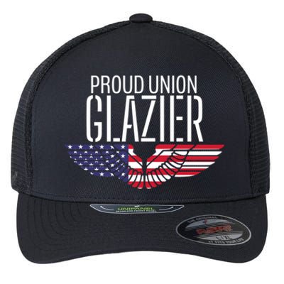 Patriotic Proud American Pro Trade Union Window Glazier Funny Gift Flexfit Unipanel Trucker Cap