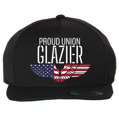 Patriotic Proud American Pro Trade Union Window Glazier Funny Gift Wool Snapback Cap