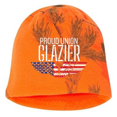 Patriotic Proud American Pro Trade Union Window Glazier Funny Gift Kati - Camo Knit Beanie