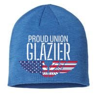 Patriotic Proud American Pro Trade Union Window Glazier Funny Gift Sustainable Beanie