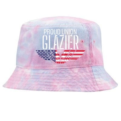 Patriotic Proud American Pro Trade Union Window Glazier Funny Gift Tie-Dyed Bucket Hat