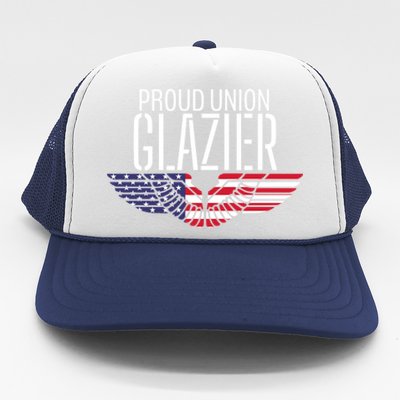 Patriotic Proud American Pro Trade Union Window Glazier Funny Gift Trucker Hat