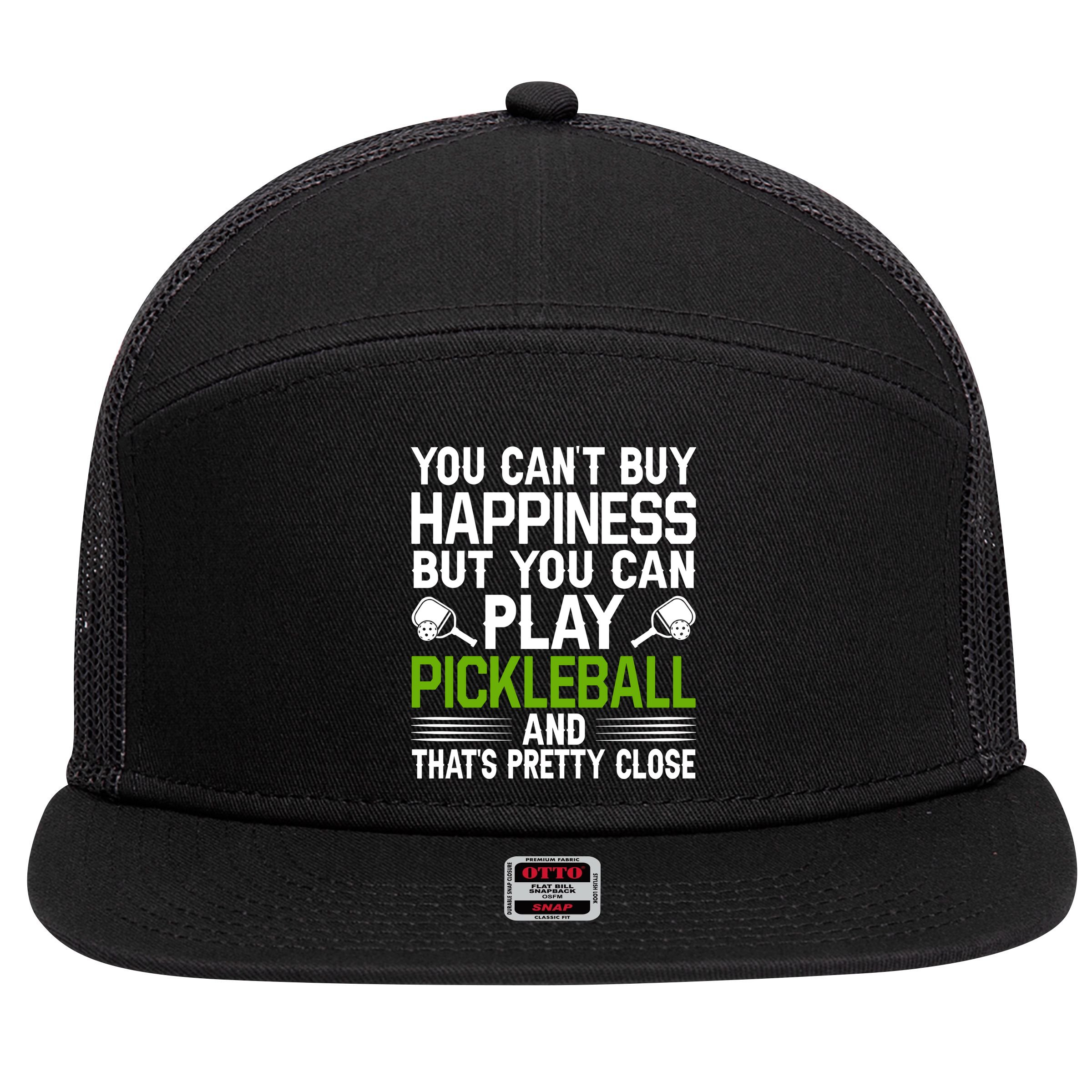 Play Pickleball And That's Pretty Close Pickleball Paddle 7 Panel Mesh Trucker Snapback Hat