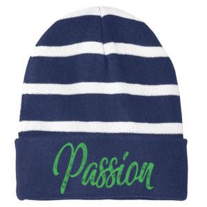 Passion Striped Beanie with Solid Band