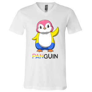 Panguin Penguin A Colorful Pansexual Animal Cool Gift V-Neck T-Shirt