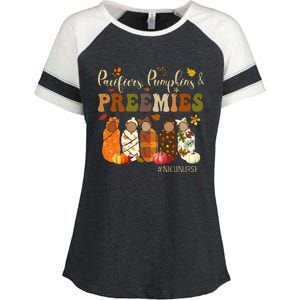 Pacifiers Pumpkins And Preemies Fall Autumn Nicu Nurse Enza Ladies Jersey Colorblock Tee