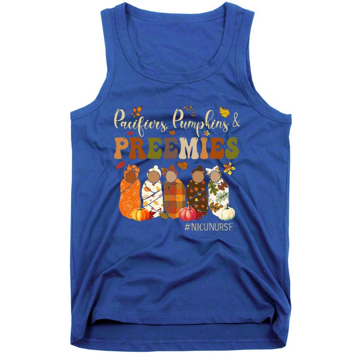 Pacifiers Pumpkins And Preemies Fall Autumn Nicu Nurse Tank Top