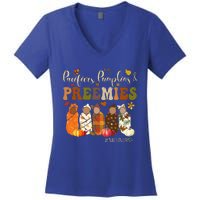 Pacifiers Pumpkins And Preemies Fall Autumn Nicu Nurse Women's V-Neck T-Shirt