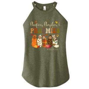 Pacifiers Pumpkins And Preemies Fall Autumn Nicu Nurse Women's Perfect Tri Rocker Tank