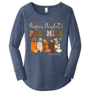 Pacifiers Pumpkins And Preemies Fall Autumn Nicu Nurse Women's Perfect Tri Tunic Long Sleeve Shirt