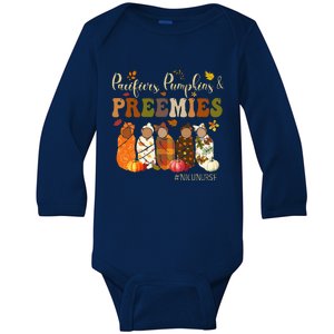 Pacifiers Pumpkins And Preemies Fall Autumn Nicu Nurse Baby Long Sleeve Bodysuit