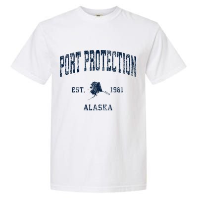 Port Protection Alaska Ak Vintage Athletic Sports Desig Garment-Dyed Heavyweight T-Shirt