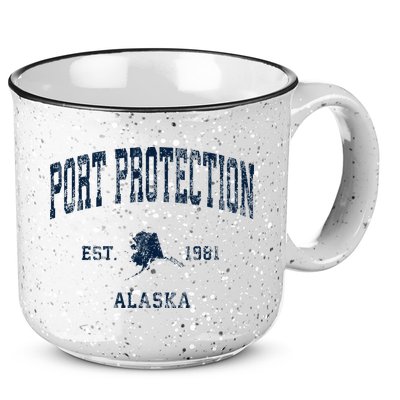 Port Protection Alaska Ak Vintage Athletic Sports Desig 15oz Campfire Ceramic Mug