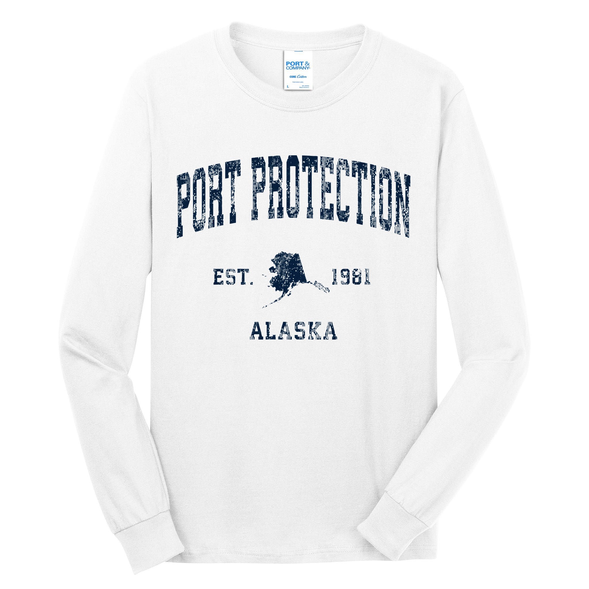 Port Protection Alaska Ak Vintage Athletic Sports Desig Tall Long Sleeve T-Shirt