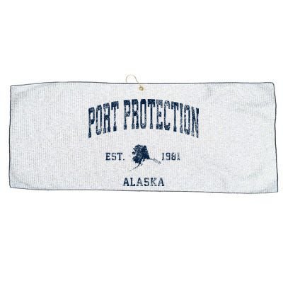 Port Protection Alaska Ak Vintage Athletic Sports Desig Large Microfiber Waffle Golf Towel