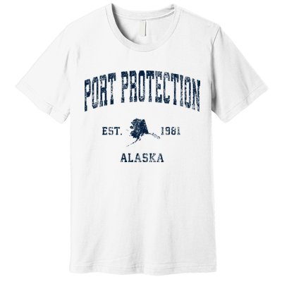Port Protection Alaska Ak Vintage Athletic Sports Desig Premium T-Shirt