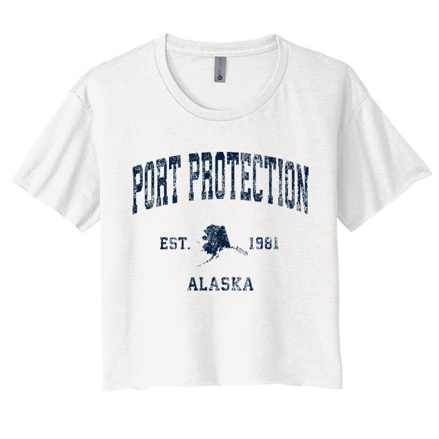 Port Protection Alaska Ak Vintage Athletic Sports Desig Crop Top