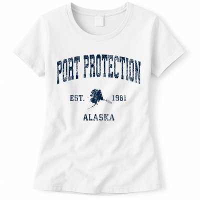 Port Protection Alaska Ak Vintage Athletic Sports Desig Womens T-Shirt
