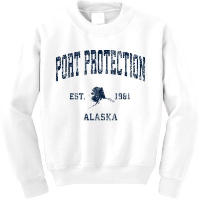 Port Protection Alaska Ak Vintage Athletic Sports Desig Kids Sweatshirt