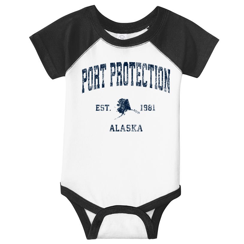 Port Protection Alaska Ak Vintage Athletic Sports Desig Infant Baby Jersey Bodysuit