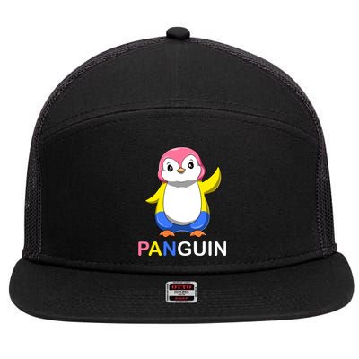 Pansexual Penguin A Colorful Pansexual Panguin Gift 7 Panel Mesh Trucker Snapback Hat