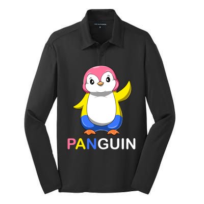 Pansexual Penguin A Colorful Pansexual Panguin Gift Silk Touch Performance Long Sleeve Polo