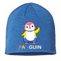 Pansexual Penguin A Colorful Pansexual Panguin Gift Sustainable Beanie