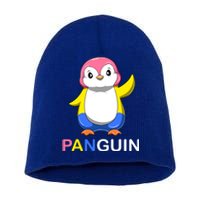 Pansexual Penguin A Colorful Pansexual Panguin Gift Short Acrylic Beanie