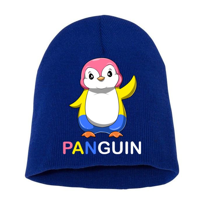 Pansexual Penguin A Colorful Pansexual Panguin Gift Short Acrylic Beanie