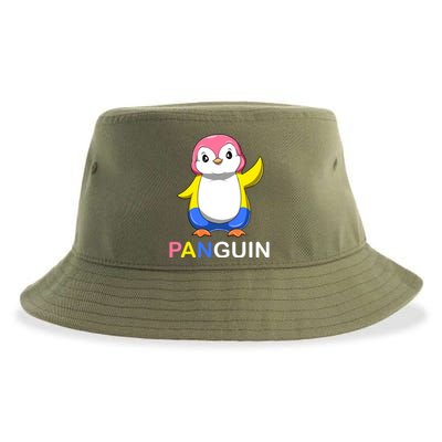 Pansexual Penguin A Colorful Pansexual Panguin Gift Sustainable Bucket Hat