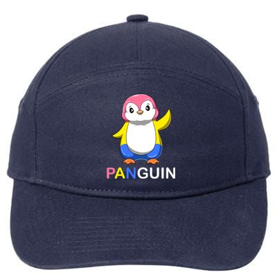 Pansexual Penguin A Colorful Pansexual Panguin Gift 7-Panel Snapback Hat