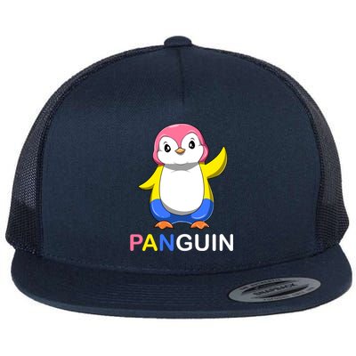 Pansexual Penguin A Colorful Pansexual Panguin Gift Flat Bill Trucker Hat