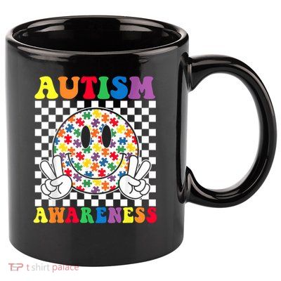 Puzzle Piece Autism Awareness Month Autistic Boys Girls Kids 11oz C Handle Ceramic Mug