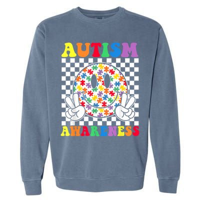 Puzzle Piece Autism Awareness Month Autistic Boys Girls Kids Garment-Dyed Sweatshirt