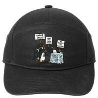 Penguins Protest Against Tariffs Funny Penguin Tariff 7-Panel Snapback Hat