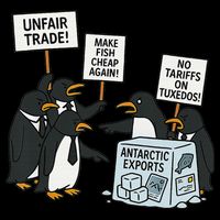 Penguins Protest Against Tariffs Funny Penguin Tariff 16 in Basic Backpack