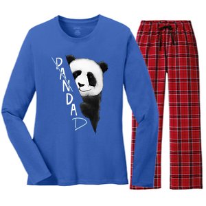 Pandad Panda Bear Bad Dad Joke Fathers Day Gift Women's Long Sleeve Flannel Pajama Set 