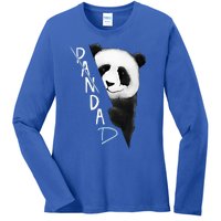 Pandad Panda Bear Bad Dad Joke Fathers Day Gift Ladies Long Sleeve Shirt